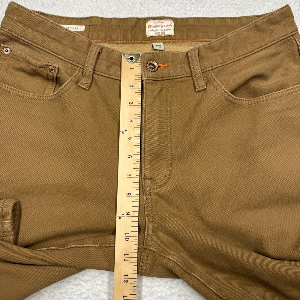 Weatherproof Vintage Fleece Lined Pant Fleece Lining Stretch Canvas Men's 34x32 - Picture 11 of 15